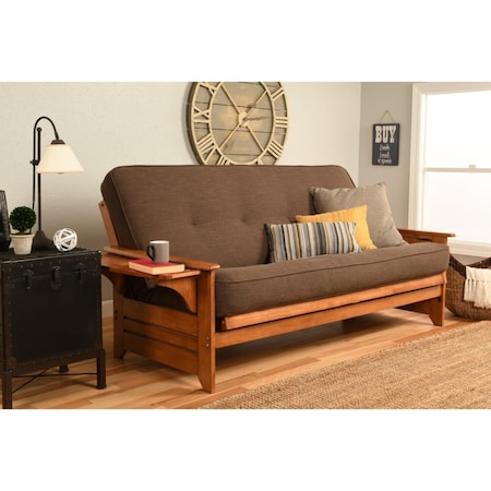 Kodiak Phoenix Barbados Futon Frame with Linen Cocoa Mattress - Full Size KFPHBBLCOCLF5MD3